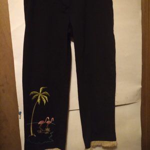 Girls Black jeans size 4 embroidery  waist 25 1/2 inseam 21